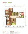 仁恒滨河湾2期3室2厅2卫140.00平户型