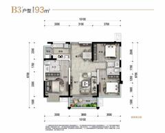 德益·金龙郡1期3室2厅2卫93.00平户型