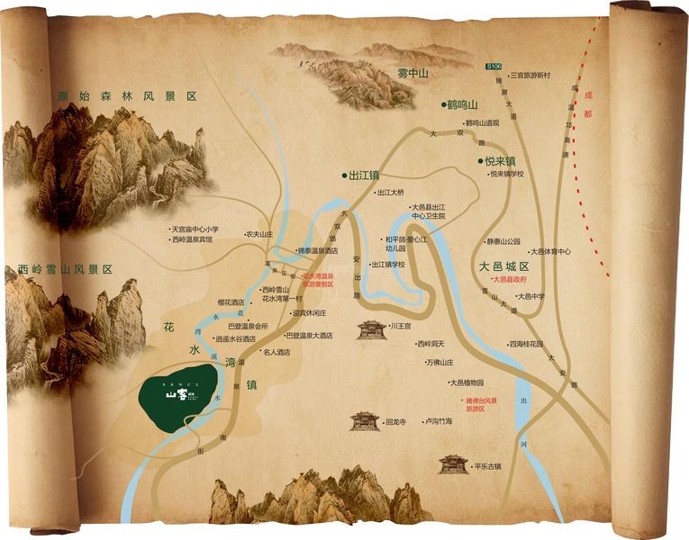 山客部落区位图