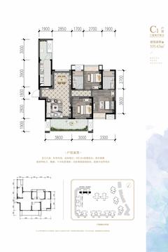 天府国际·凤凰城1期3室2厅2卫105.43平户型