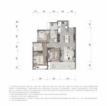保利和颂花园1期3室2厅2卫116.74平户型