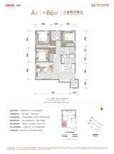 都会甲第小区1期 3室2厅2卫 86.00平米