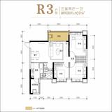 恒大林溪郡 3室2厅1卫 107.00平米