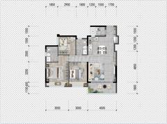 信智东岸花园1期3室2厅2卫106.60平户型