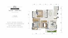 锦澜悦山小区1期3室2厅2卫123.00平户型