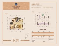 誉府世家3室2厅2卫93.84平户型