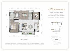 蓉御天骄名邸1期4室2厅2卫129.00平户型
