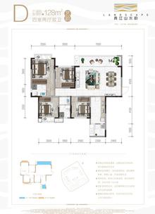青江山水韵小区1期4室2厅2卫128.00平户型