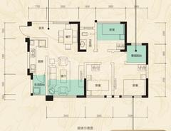 翔宇榜样家3室2厅1卫76.02平户型