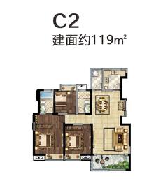 堰山和畔2期3室2厅2卫119.00平户型