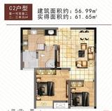 财富中央城 2室2厅1卫 56.99平米