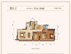 御景华府1期3室2厅2卫116.00平户型