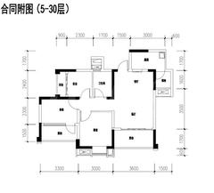 成功悦都3室2厅1卫79.07平户型