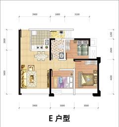 朝阳朗香广场3室2厅1卫87.21平户型
