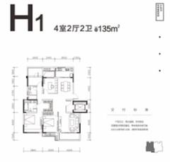 世茂城3期4室2厅2卫121.05平户型