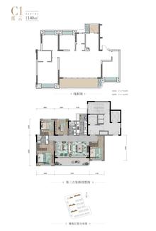 春和天骄花园1期4室2厅2卫140.00平户型