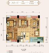 成发紫东阳光 3室2厅1卫 82.00平米