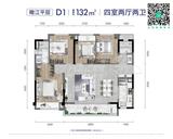 江天阙1期 4室2厅2卫 132.00平米