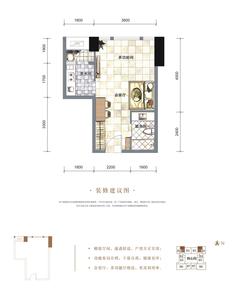 棠湖泊悦城43.35平户型