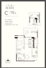 恒大都汇华庭 1室2厅1卫 92.00平米
