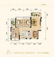 万象云庭1期3室2厅1卫106.59平户型