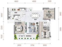 天府麓城华庭1期3室2厅2卫100.12平户型