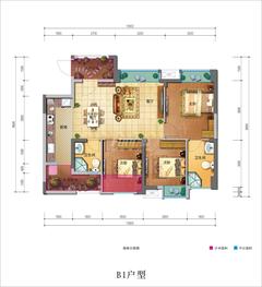 佳兆业丽晶公馆3室2厅2卫89.00平户型