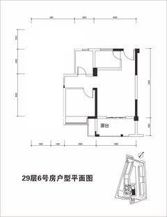 上景·东方邸1期1室1厅1卫53.23平户型