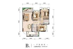 御景峰阁1期3室2厅2卫101.58平户型