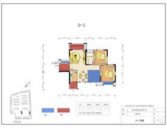 剑桥小镇3期3室2厅1卫92.00平户型