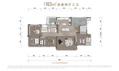 西派交子花园1期4室2厅3卫183.00平户型