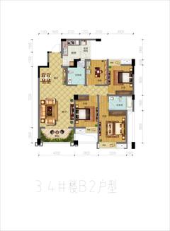 邛崃观澜国际4室2厅2卫119.27平户型