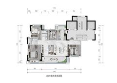 凤栖云璟府1期4室2厅2卫133.00平户型