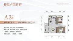 金山御景蓝湾名庭1期2室2厅1卫88.60平户型