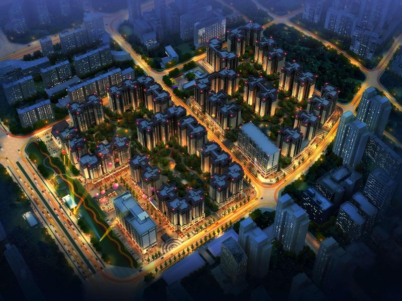 南地块夜景图