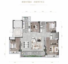 凌峰雅苑1期4室2厅2卫150.00平户型