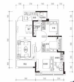 恒大银海湖1期1室100.59平户型