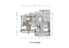 紫樾锦西府B区3室2厅3卫112.42平户型