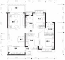 恒大西辰绿洲2期3室2厅2卫113.33平户型