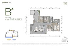 香城壹品府1期（泥巴沱公园里）4室2厅2卫128.60平户型