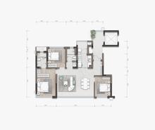 锦绣云川名邸1期3室2厅2卫95.00平户型