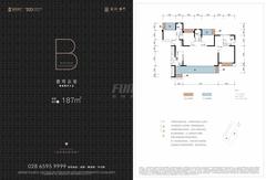 蓝润·泷门云邸1期4室2厅3卫187.00平户型