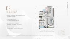 电建德商泷悦天玺玺园1期3室2厅2卫114.60平户型