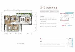青樾名邸1期4室2厅2卫134.93平户型
