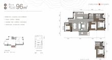 锦绣世家府1期3室2厅2卫96.00平户型