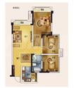 蓝润光华春天3室2厅1卫83.00平户型