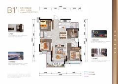 熙悦公元1期4室2厅2卫119.05平户型