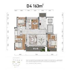 正信苑2室2厅2卫162.00平户型