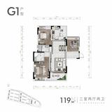 金云府珺逸阁1期 3室2厅2卫 119.00平米