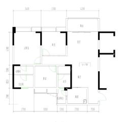 书香名苑1期3室2厅2卫117.74平户型